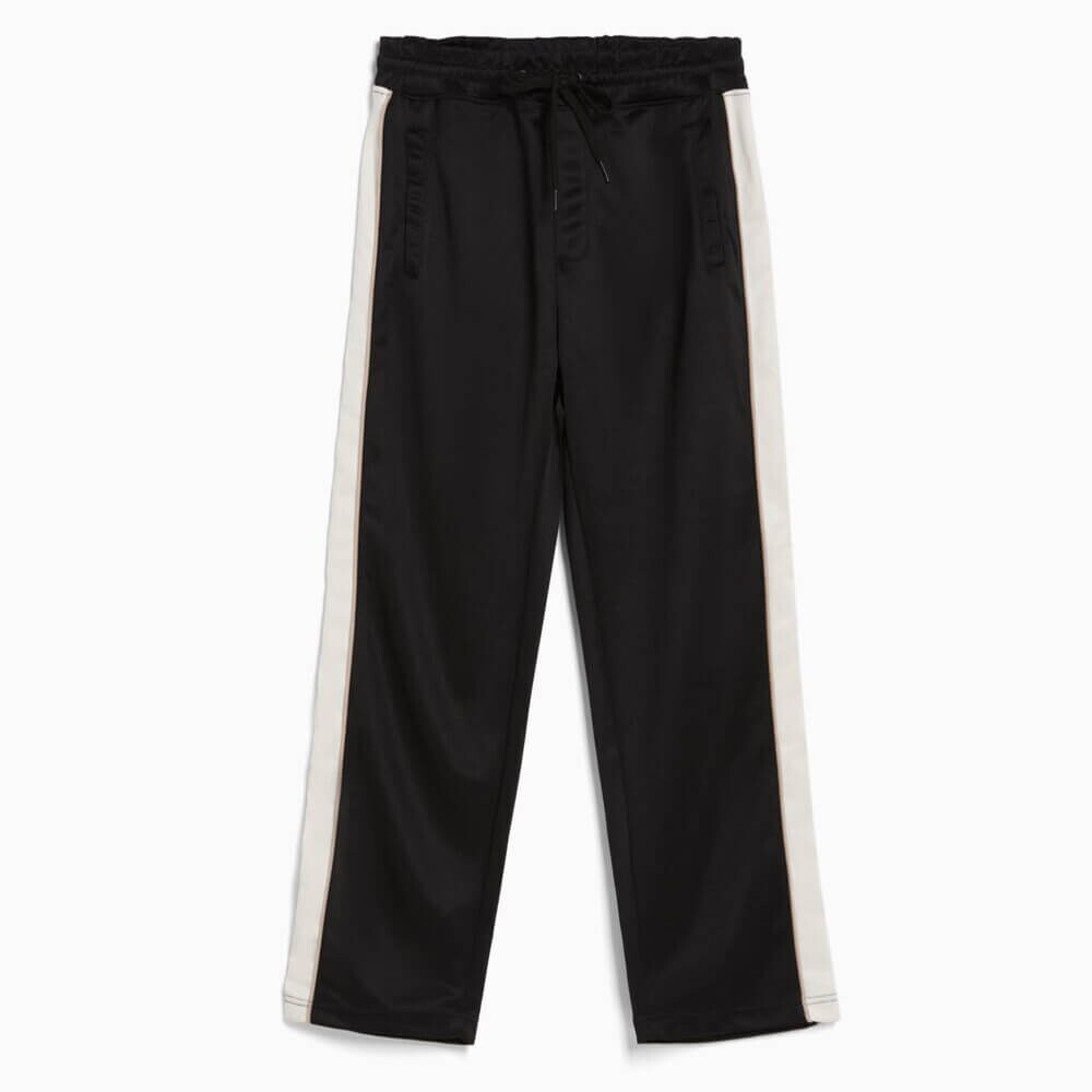 

Брюки с лампасами Bershka Wide-leg, черный/белый