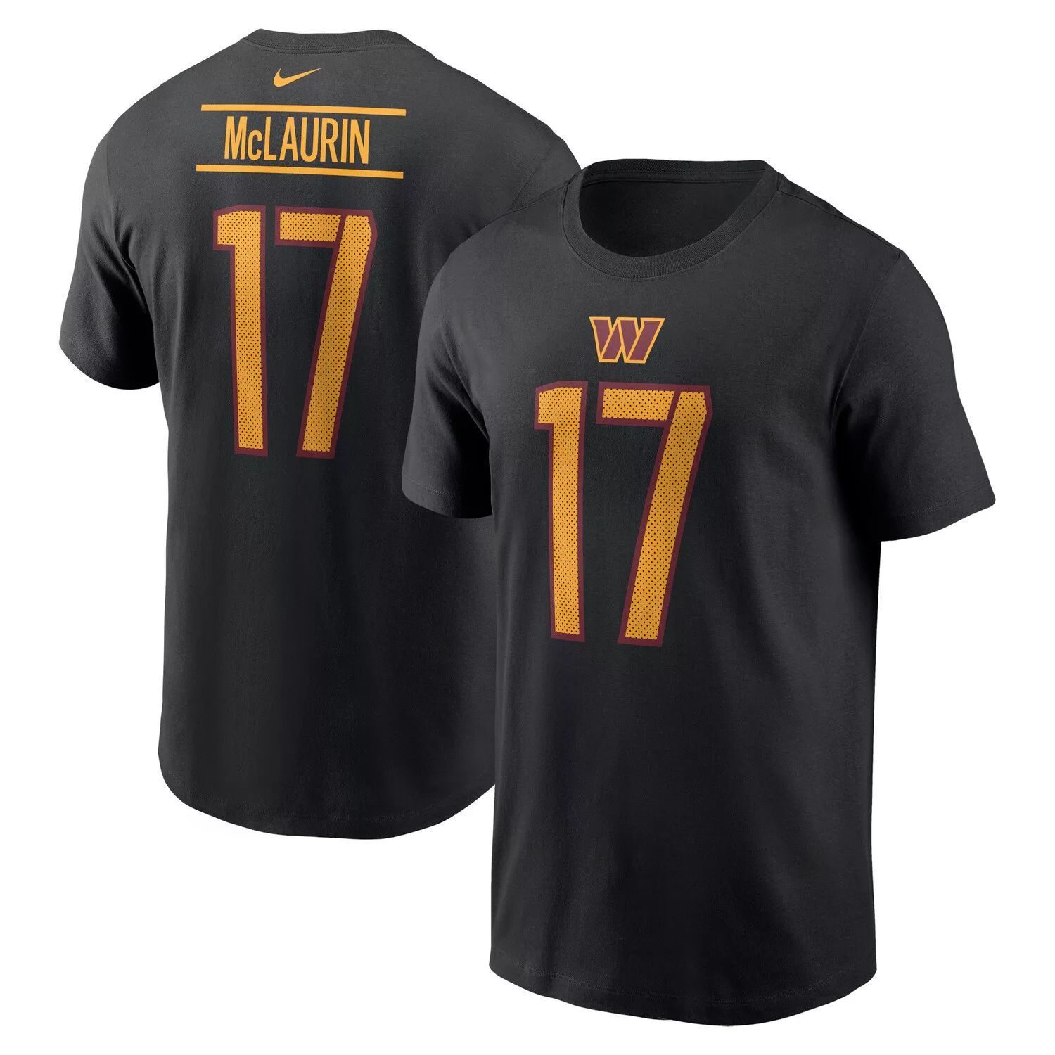 Мужская черная футболка Terry McLaurin Washington Commanders с именем и номером игрока Nike