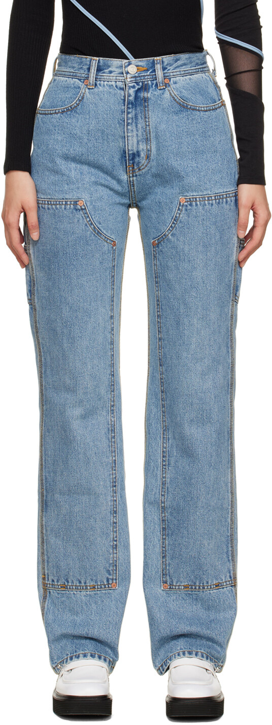 

SSENSE Эксклюзивные синие нефритовые джинсы Andersson Bell