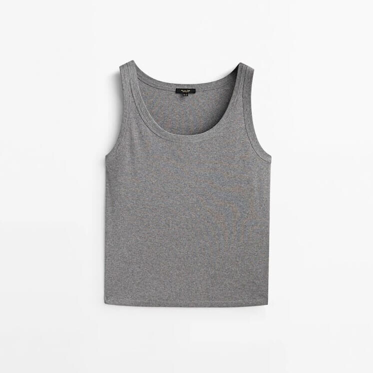 

Топ Massimo Dutti Cotton, серый