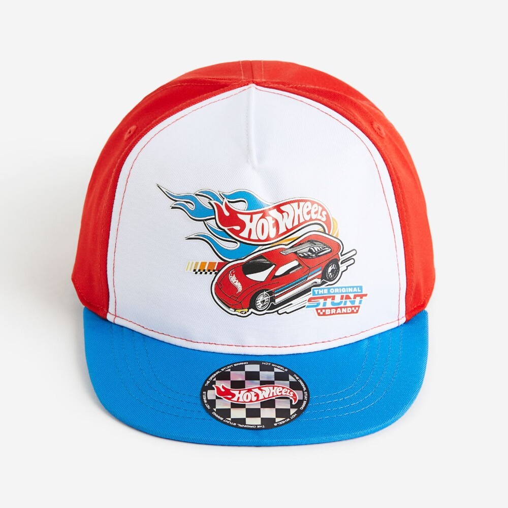 

Бейсболка H&M Kids Motif-detail Hot Wheels, белый/синий/красный