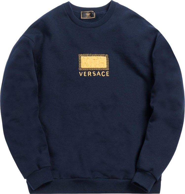 Толстовка Kith x Versace Greek Key Crewneck 'Navy', синий - фото