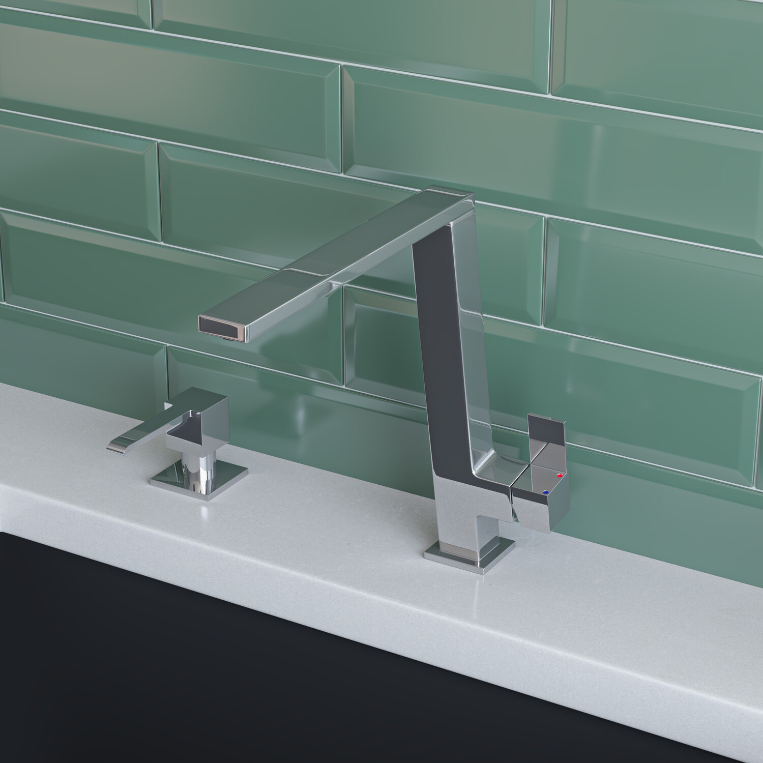 

Квадратный кухонный смеситель ALFI brand AB2047-PSS, stainless steel