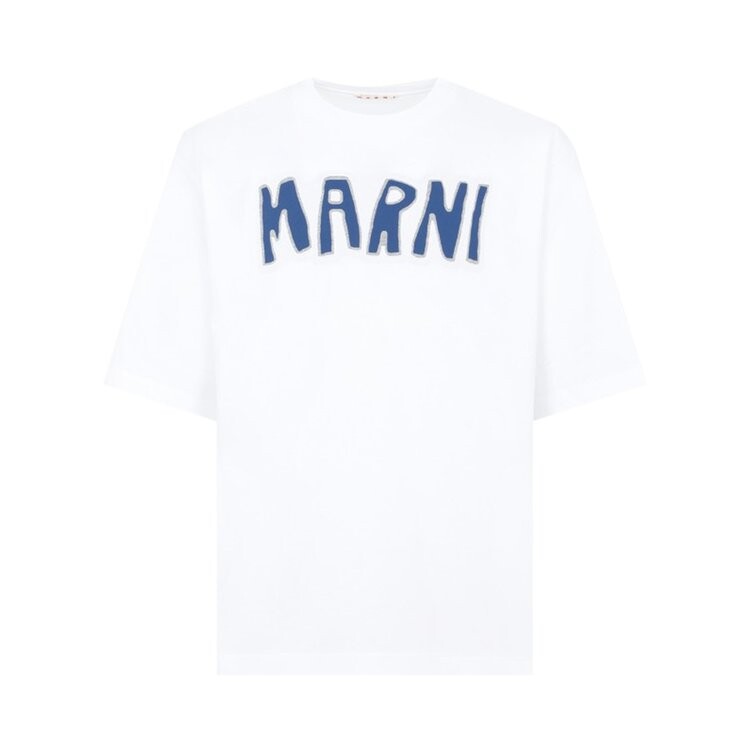 

Футболка Marni Cutout Logo T-Shirt 'Lily White', белый