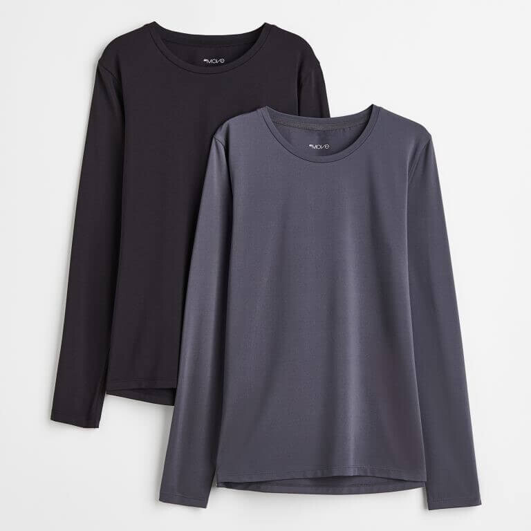 

Комплект из двух тренировочных топов H&M, темно-серый/черный