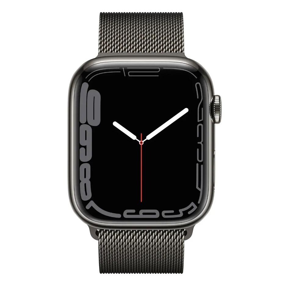 

Умные часы Apple Watch Series 7 Stainless Steel (GPS+Cellular), 41 mm, Graphite, Черный