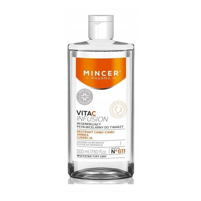 цена Mincer Pharma Мицеллярная вода для лица Vita C Infusion регенерирующая №611 500мл