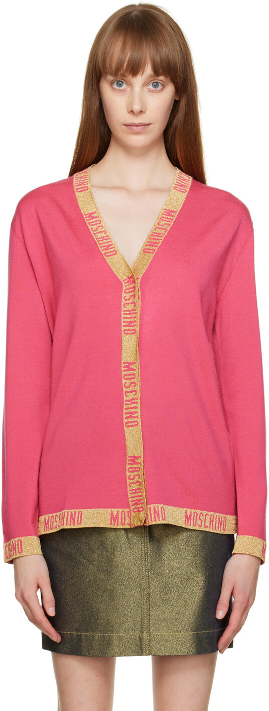 

Розовый жаккардовый кардиган Moschino