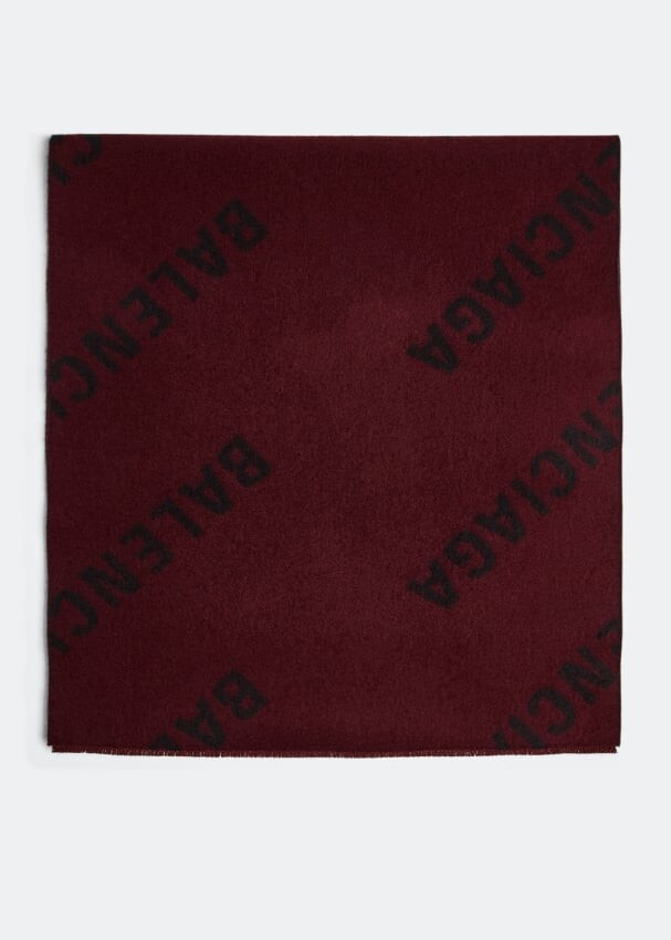 

Шарф BALENCIAGA Allover Logo scarf, бордовый