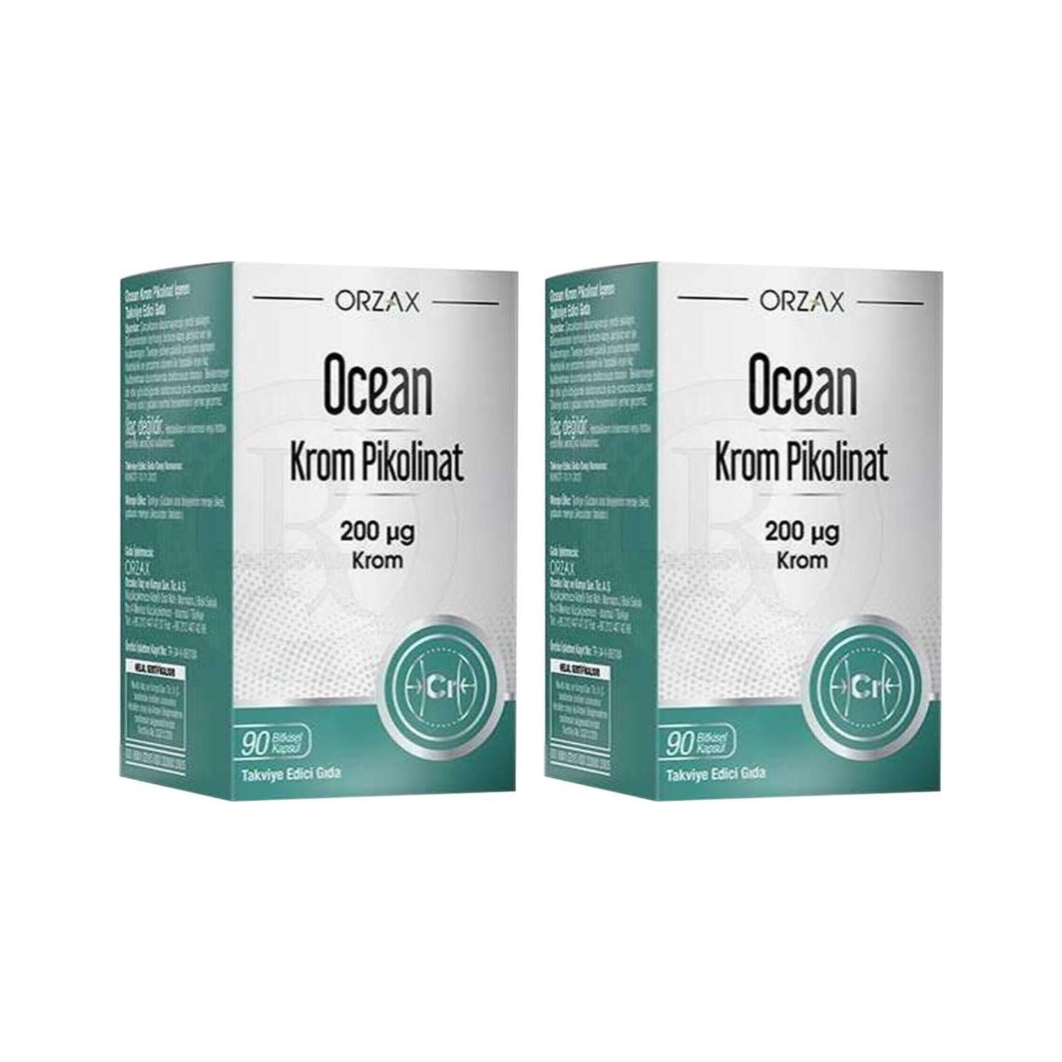 Пиколинат хрома Ocean 200 мкг, 2 упаковки по 90 капсул