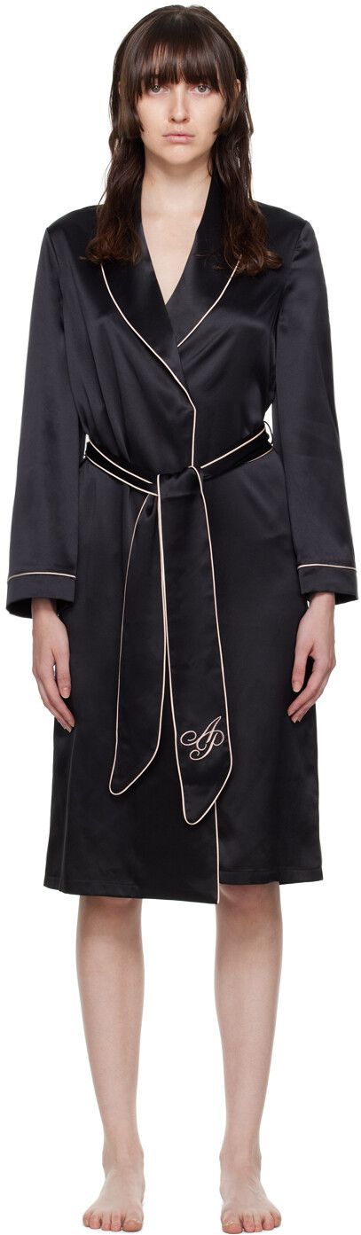 

Черный классический пижамный халат Agent Provocateur
