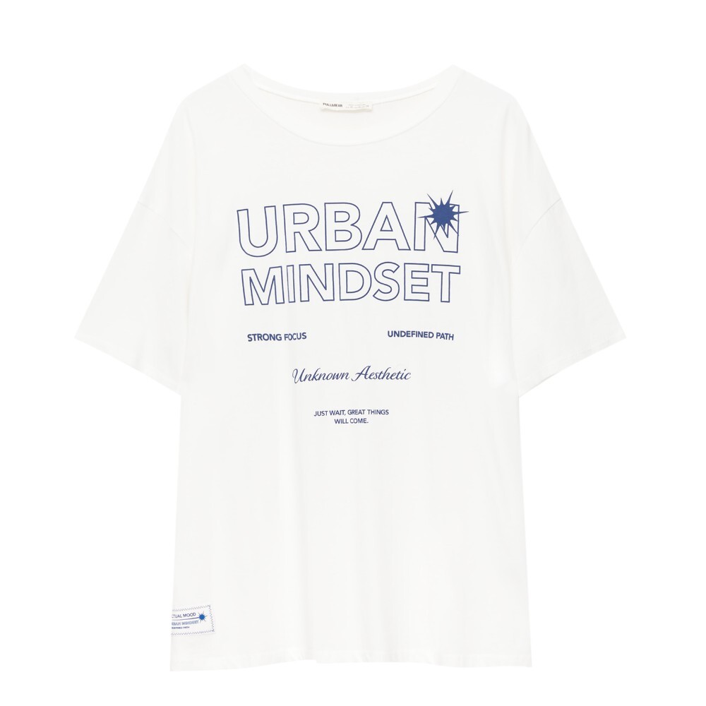 

Футболка Pull&Bear Graphic And Slogan, белый
