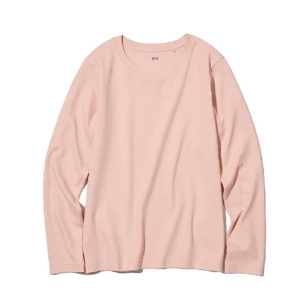 

Лонгслив Uniqlo Smooth Stretch Cotton, розовый