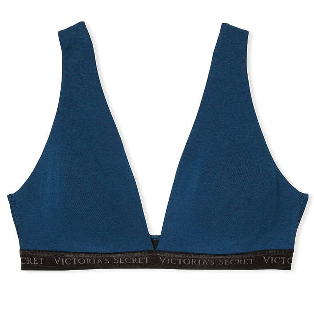 

Бюстгальтер бесшовный из хлопка Victoria's Secret Lounge, синий