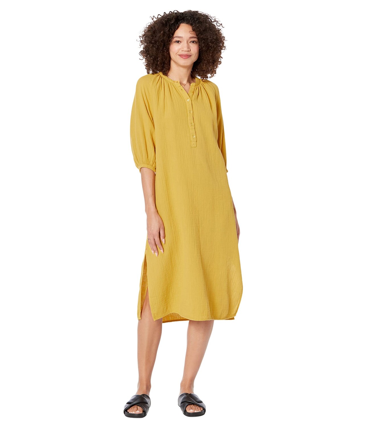 

Платье SUNDRY, Woven Cotton Henley Loose Dress