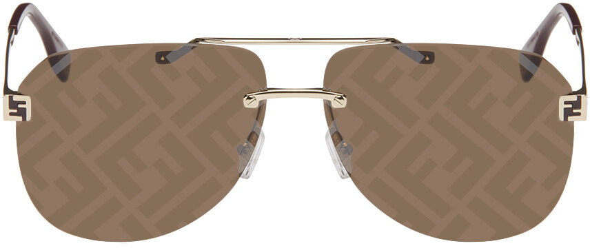 

Золотые солнцезащитные очки Sky Fendi