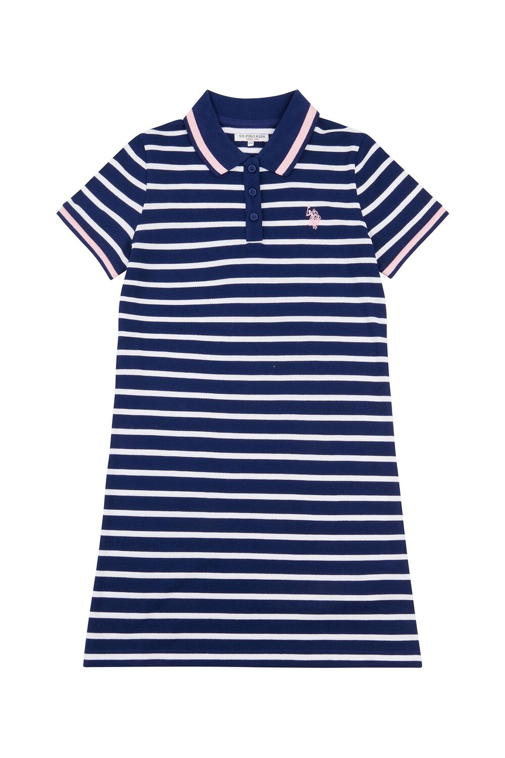 

Платье-поло в голубую полоску для девочки U.S. Polo Assn, синий