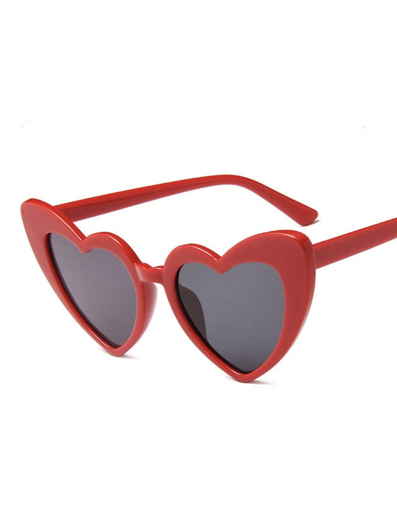 1шт красные модные очки в форме сердца с серыми линзами