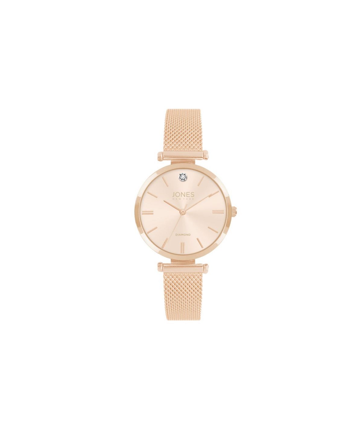 цена Женские часы с металлическим браслетом и сеткой цвета розового золота, 36 мм Jones New York