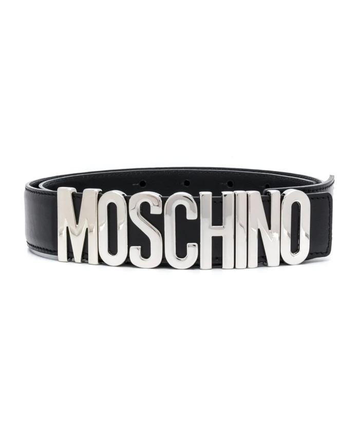 

Ремень с бляшкой с логотипом Moschino, черный