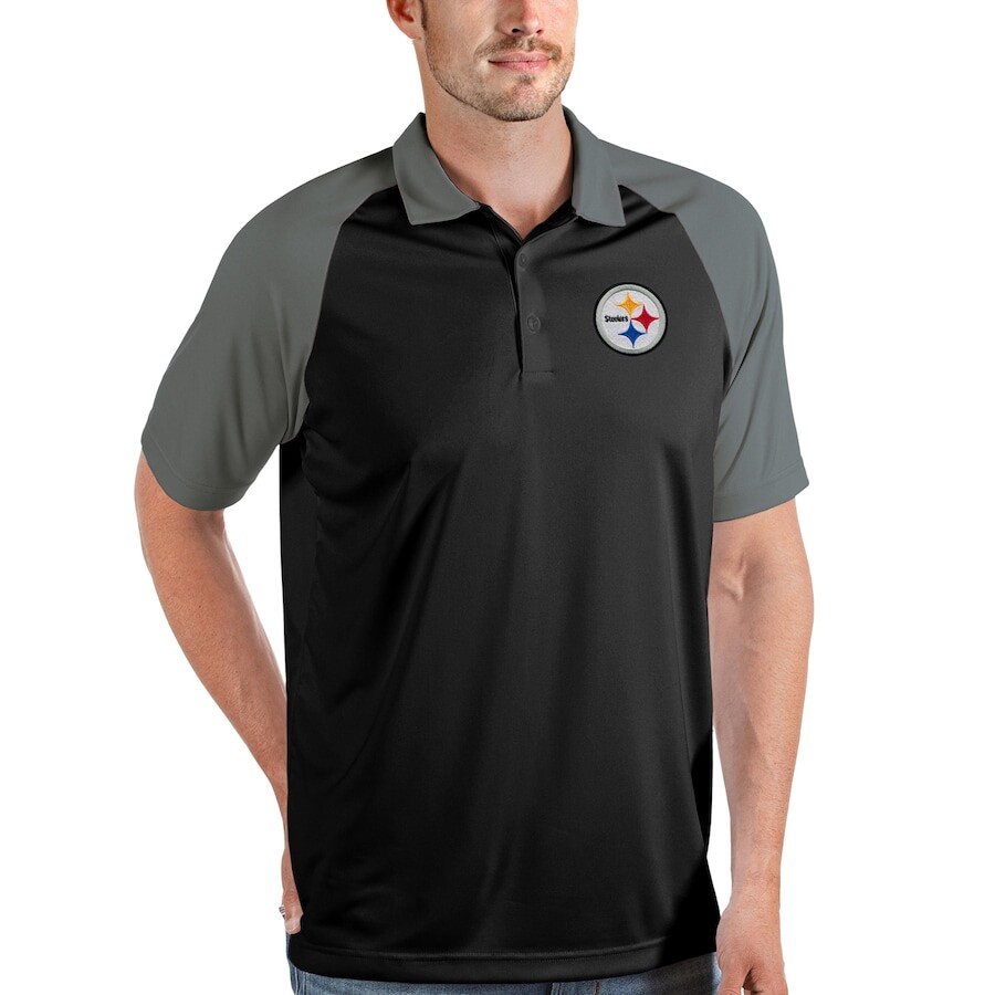 

Поло с коротким рукавом Antigua Pittsburgh Steelers, черный
