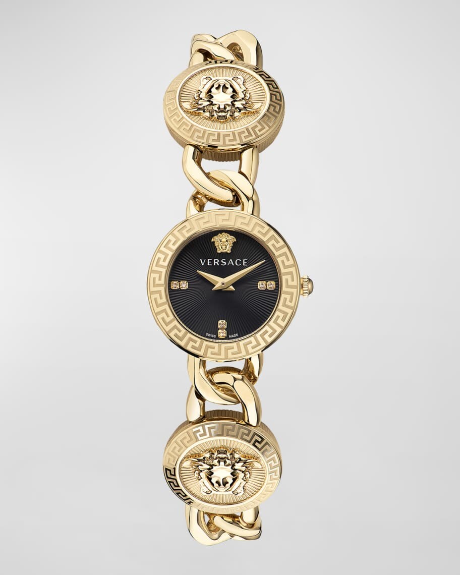 

Часы-браслет Icon с заклепками, 26 мм, золото/черный Versace