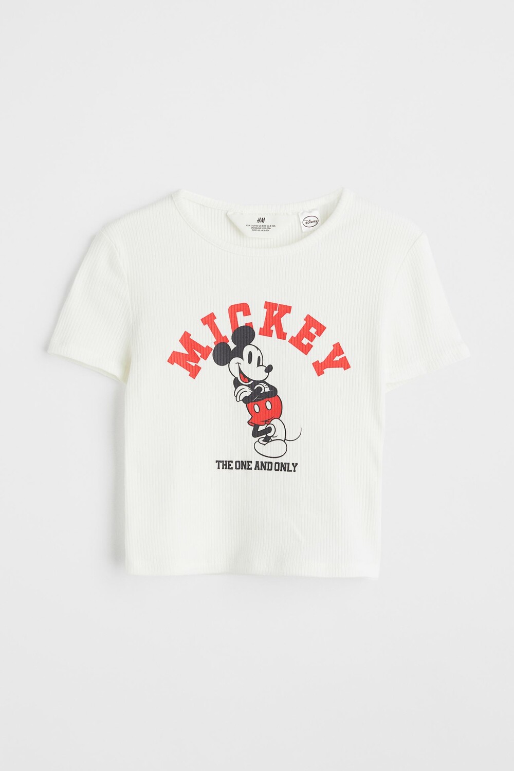

Короткая футболка с принтом H&M Mickey Mouse