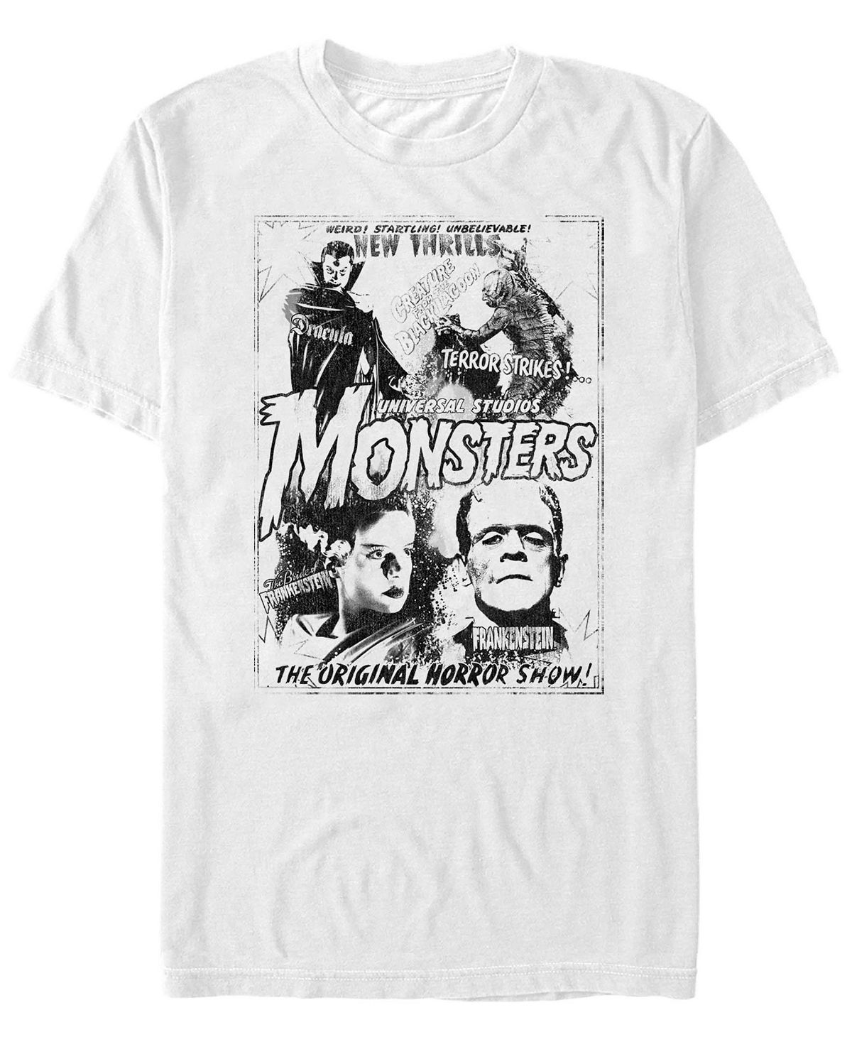 Мужская футболка с короткими рукавами universal monsters vintage-like horror Fifth Sun, белый