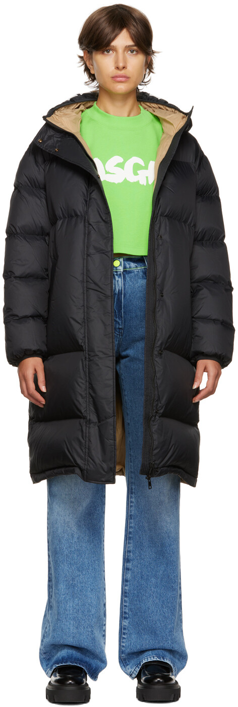 

Черный свободный пуховик MSGM