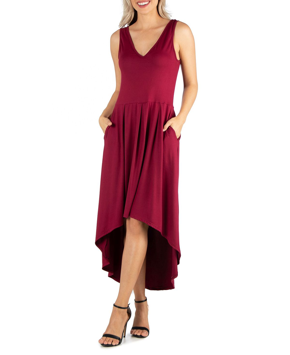 Женское платье без рукавов с завышенной талией и расклешенным низом 24seven Comfort Apparel фото