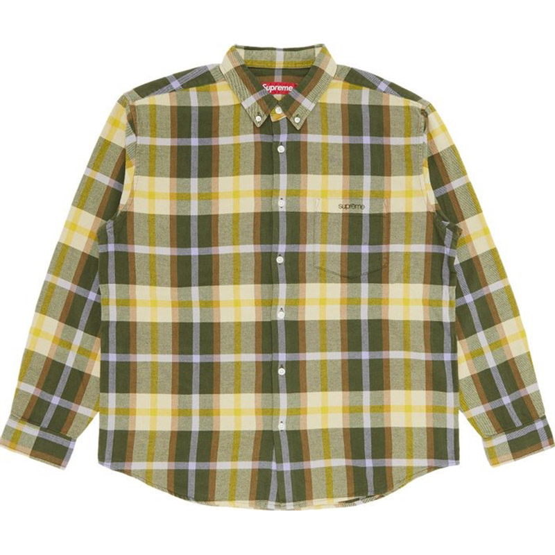 Рубашка Supreme Plaid Flannel, зеленый/мультиколор новинка 2022 мужская фланелевая рубашка в клетку весна осень мужская повседневная рубашка с длинными рукавами размеры сша s m l xl 2xl