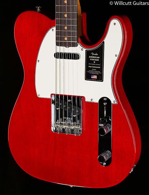 Fender American Vintage II 1963 Telecaster Crimson Red Transparent (675) Fender American II Telecaster (675) fender telecaster american hot rod compensated chrome telecaster hardware set с тюнерами 0091114049