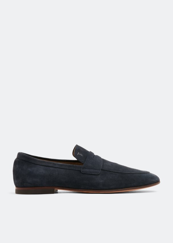 Лоферы TOD'S Suede loafers, синий бледно голубые замшевые лоферы asos с уздечкой и коричневой подошвой