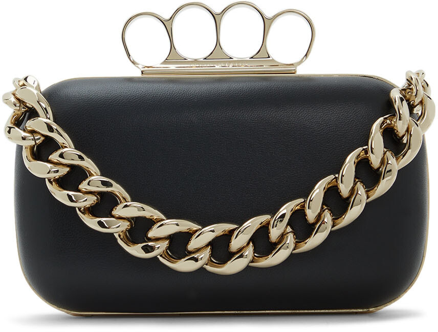 

Черный клатч с четырьмя кольцами Alexander McQueen