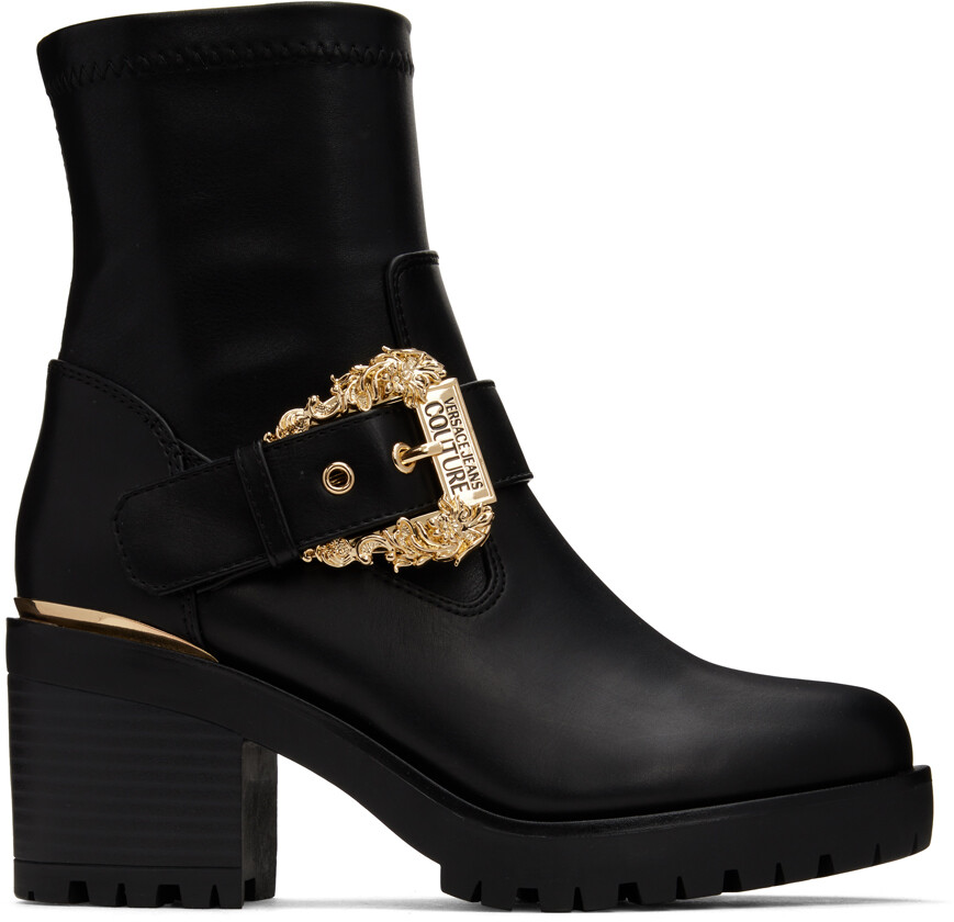 

Черные ботильоны с пряжкой Versace Jeans Couture