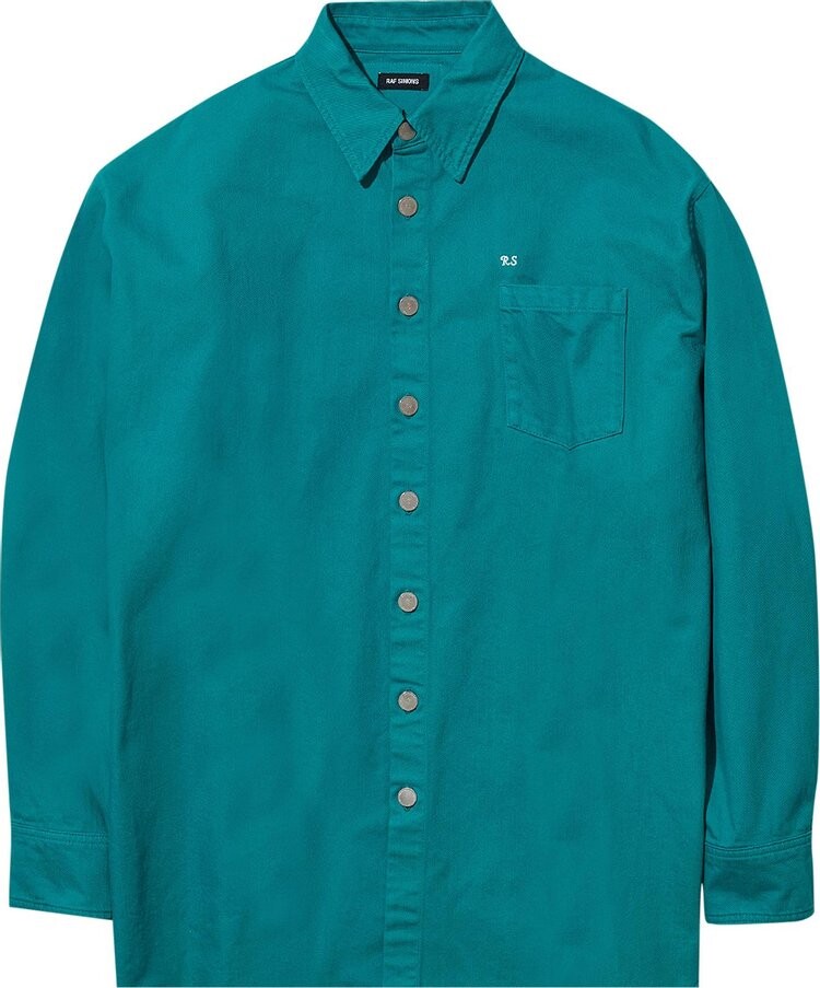 

Рубашка Raf Simons Big Fit Denim Shirt 'Petrol', черный
