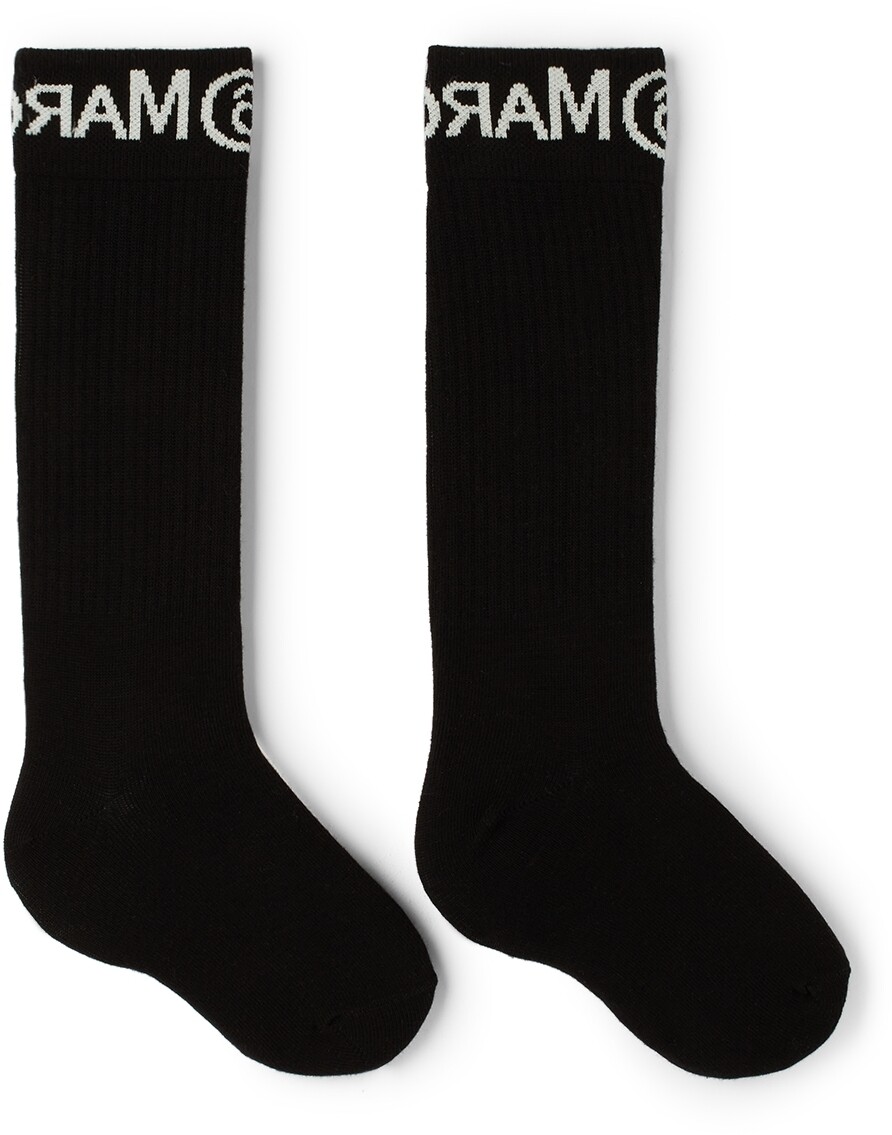 

Детские черные носки с логотипом MM6 Maison Margiela