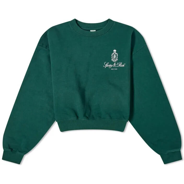

Свитшот Sporty & Rich Vendome Cropped Crew, темно-зеленый