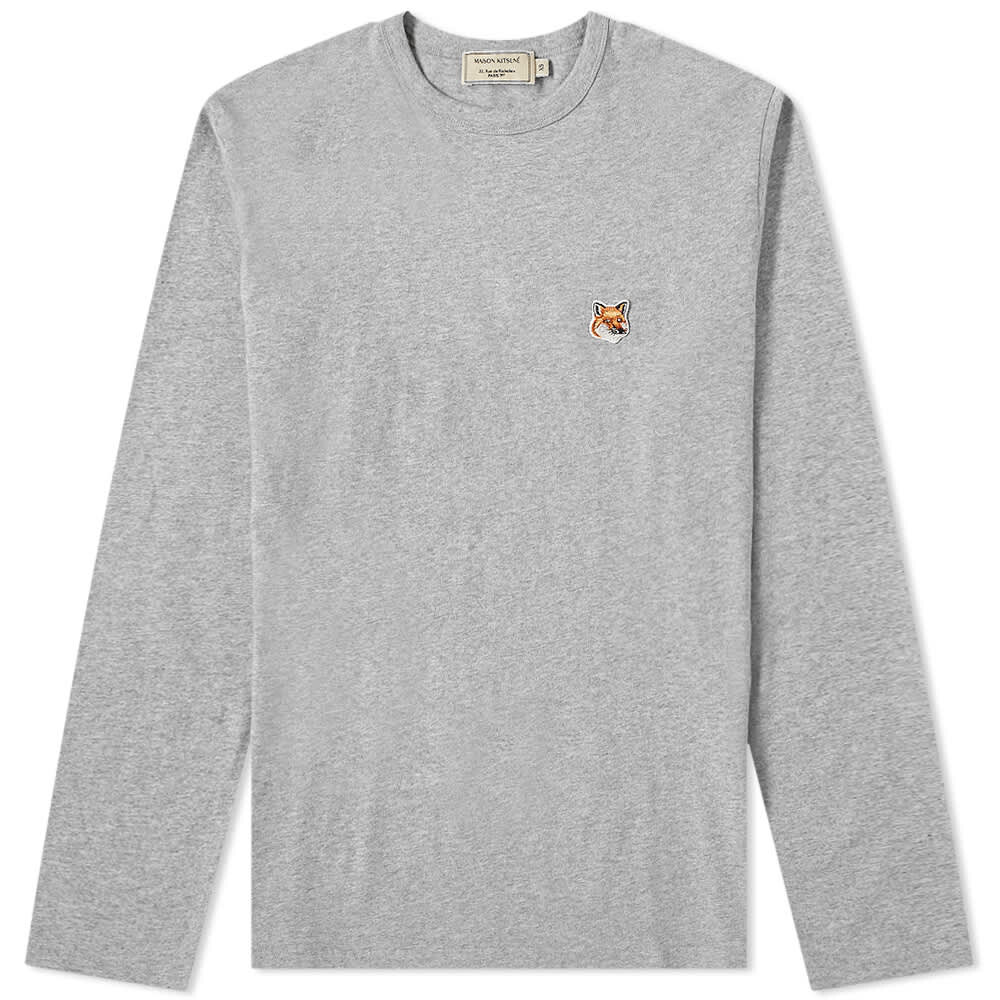 

Футболка Maison Kitsuné Long Sleeve Fox Head Patch Tee, Серый
