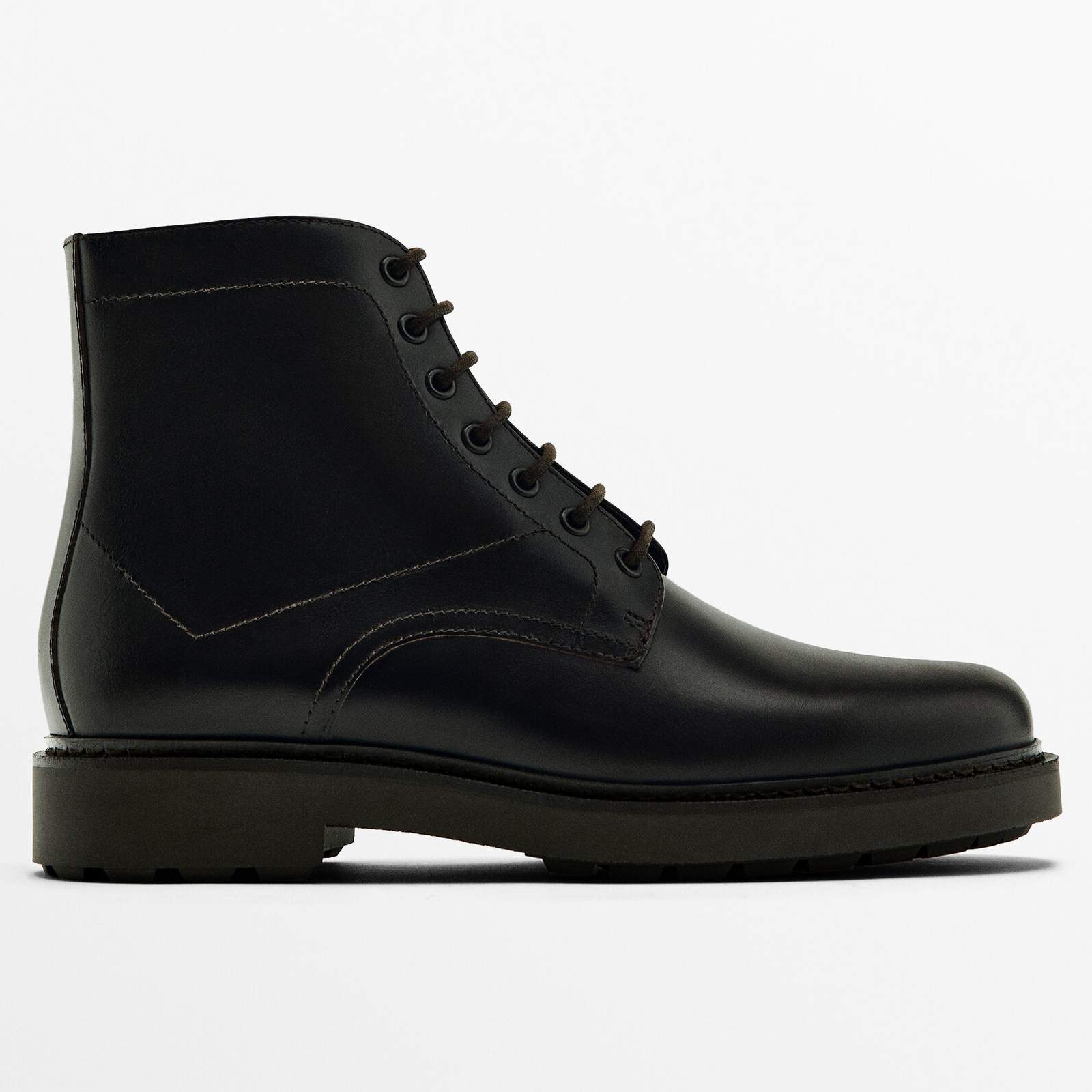 Ботинки Massimo Dutti Leather, темно-коричневый ботинки massimo dutti leather boots limited edition коричневый