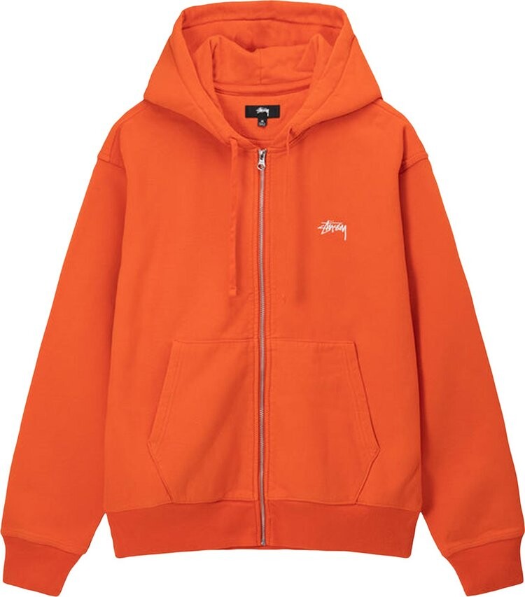 

Худи Stussy Stock Logo Zip Hoodie 'Orange', оранжевый