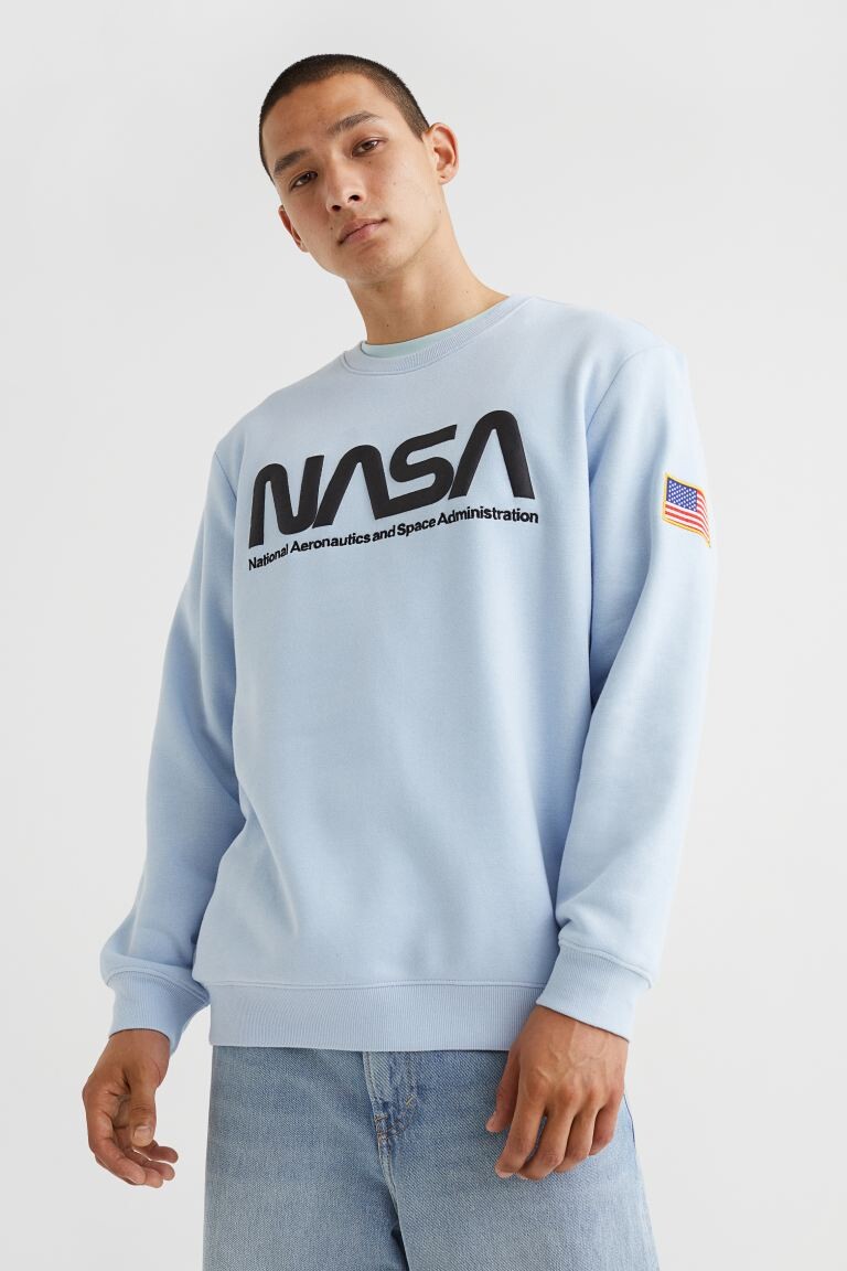 

Толстовка с принтом H&M, голубой/наса