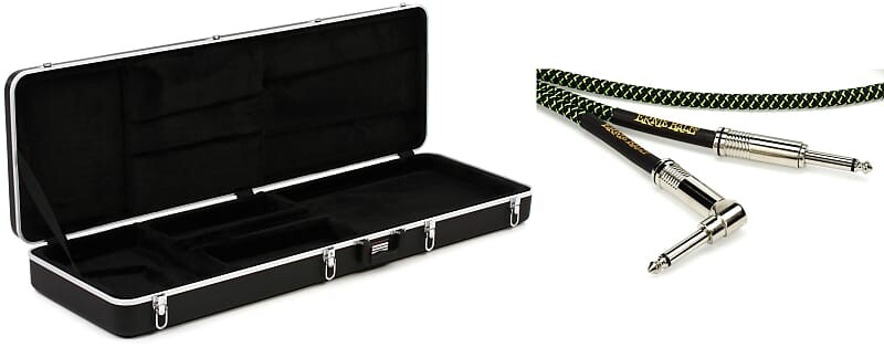 

Gator GC-Bass Deluxe ABS Литой корпус для электрической бас-гитары Комплект с Ernie Ball P06077 Плетеный инструментальный кабель с прямым углом - 10 футов, черный / зеленый Gator + Ernie Ball GC-Bass=1 P06077=1