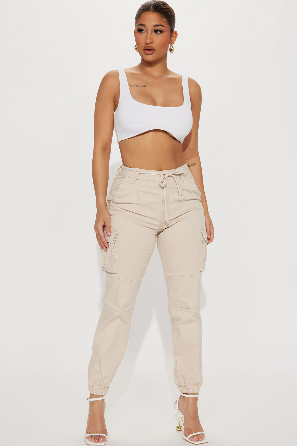 

Брюки карго Fashion Nova RJJ3645, слоновая кость