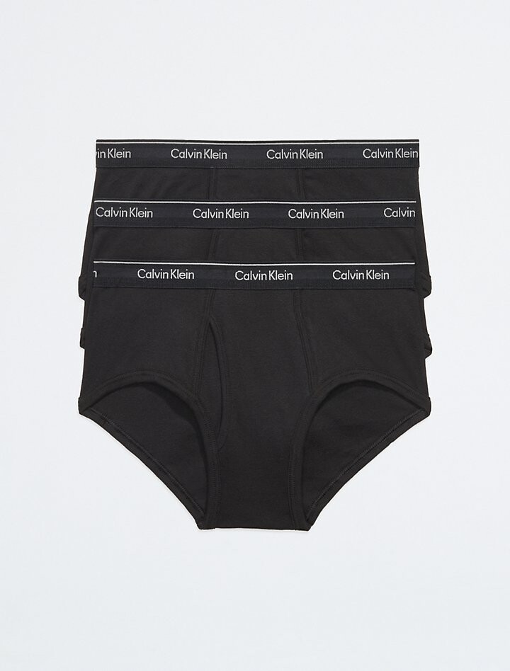 

Хлопковые классические трусы из 3 пар Calvin Klein, черный