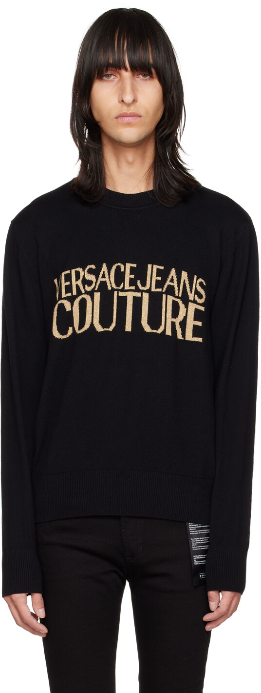 

Черный свитер с круглым вырезом Versace Jeans Couture