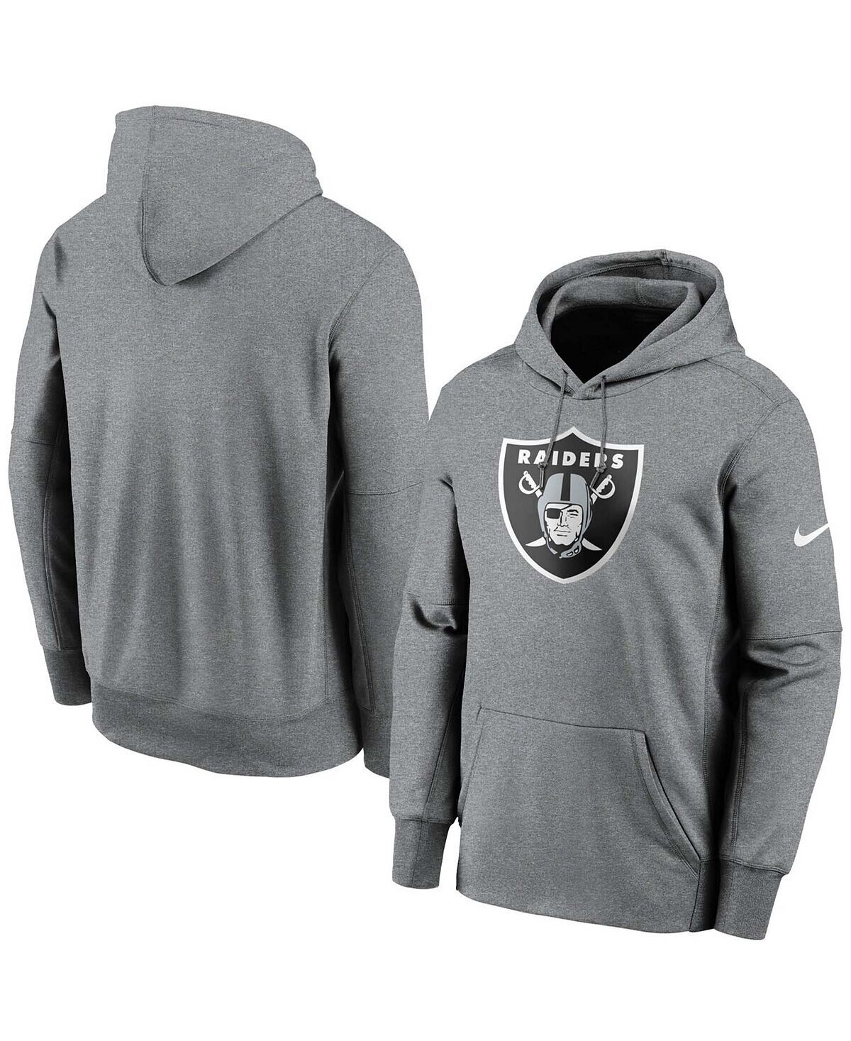 

Мужская толстовка с капюшоном las vegas raiders fan gear с логотипом therma performance, окрашенная в темно-серый уголь Nike, мульти