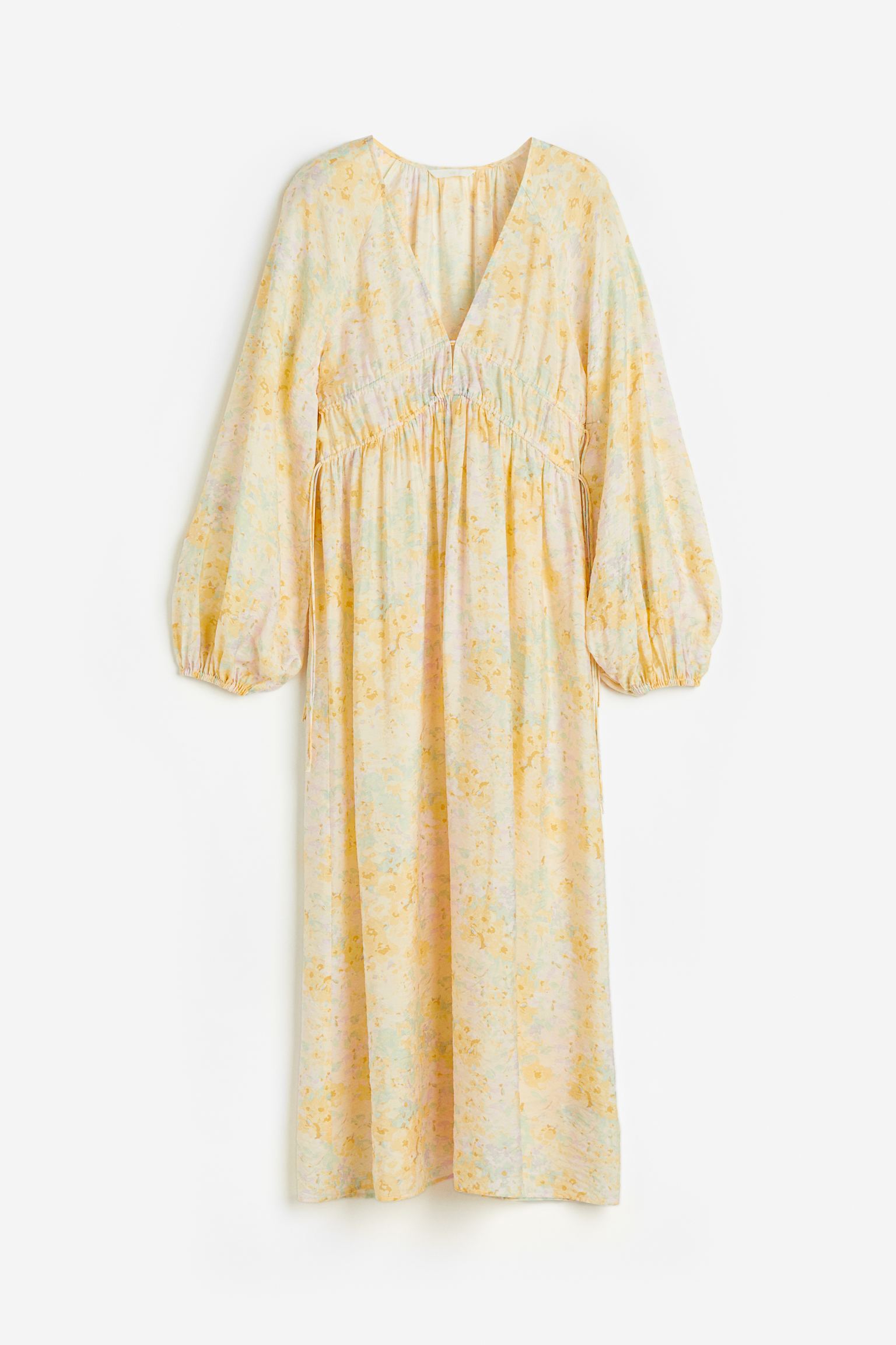 Платье H&M Oversized Tie-detail, желтый