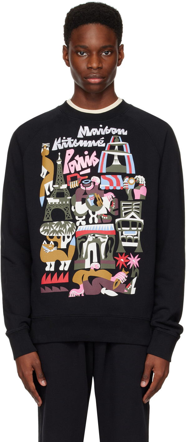 

Черный свитшот Bill Rebholz Edition 'Paris' Maison Kitsuné