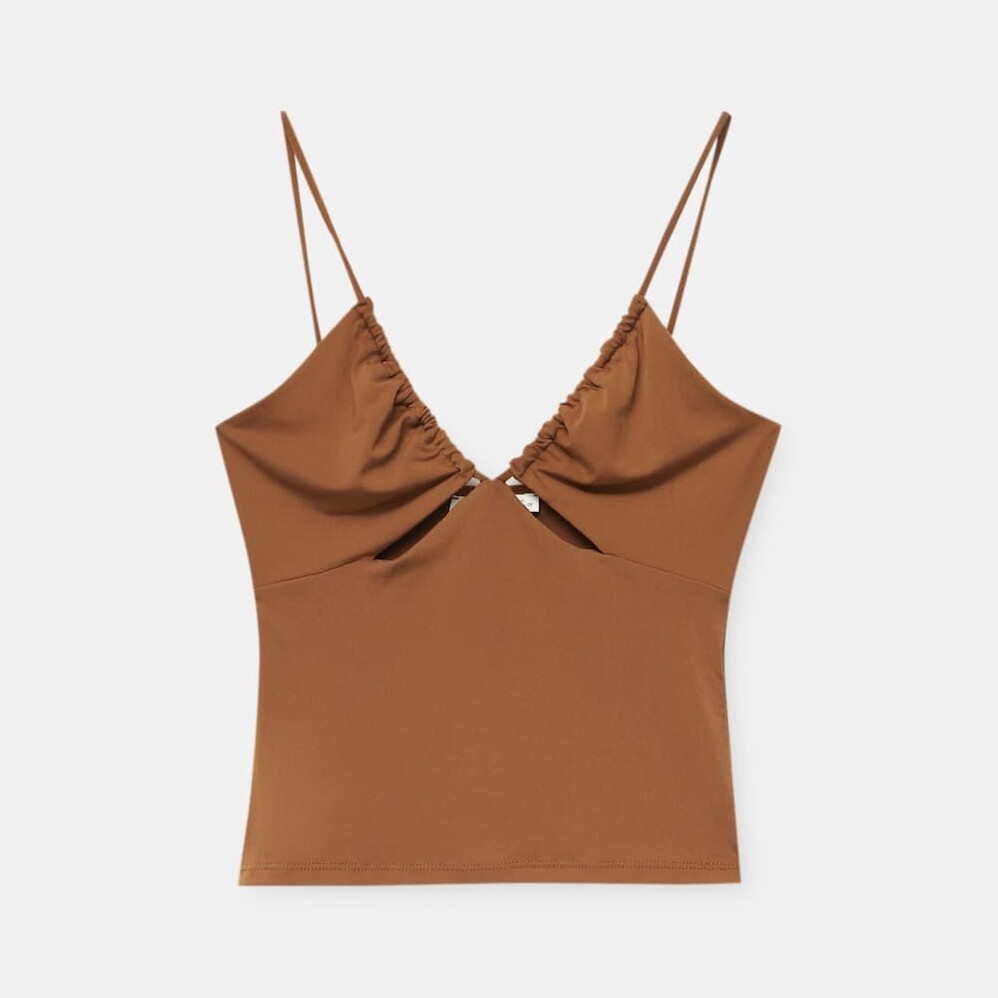 

Топ Pull&Bear Cut-out Strappy, коричневый